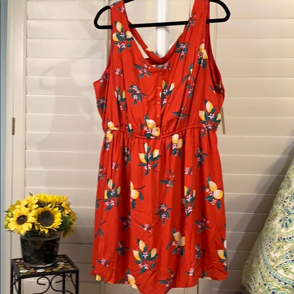 Just Found Dresses & Skirts - Adorable, summertime, red dress w/ lemons size 2X